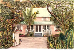 Pink house on Captiva Island Florida